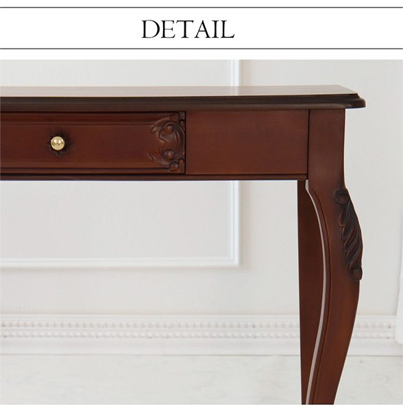 デスク 机 パソコンデスク 輸入家具 アンティーク調 木製 猫脚 パルマ