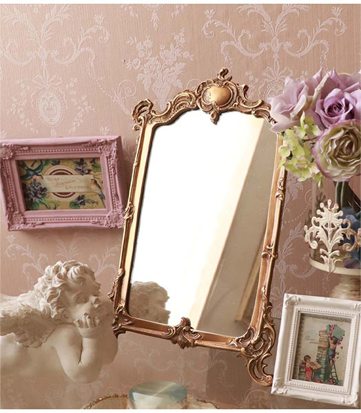 卓上ミラー 真鍮 ゴールド おしゃれ アンティーク スタンドミラー 鏡
