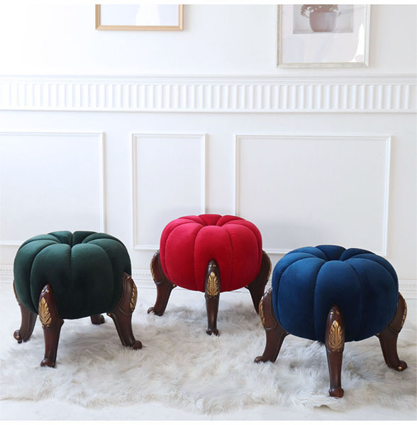 パンプキンスツール かぼちゃ チェア オットマン アンティーク調