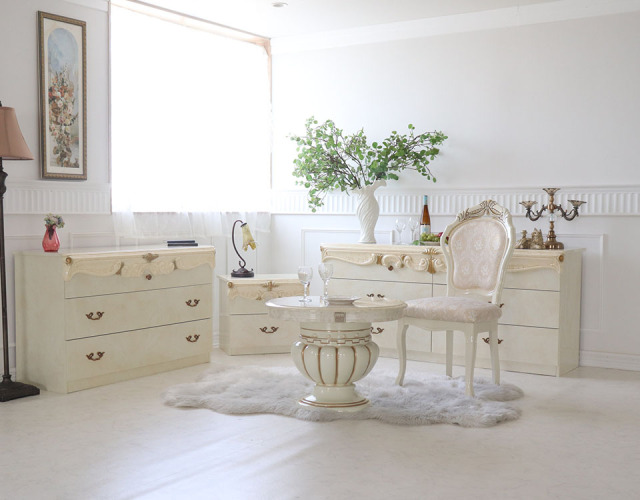 高級イタリア家具 レオナルド(REONARD) ドレッサーセット(スツール付き