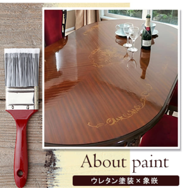 マリナカッシーリ 象嵌・オーバルダイニングテーブルW165cm ｜Y-KAGU