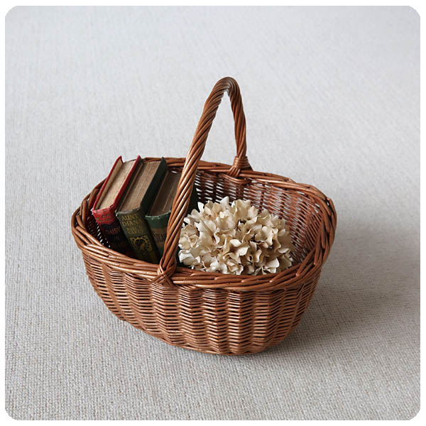 イギリス アンティーク バスケット 籐製 ラタン かご インテリア雑貨