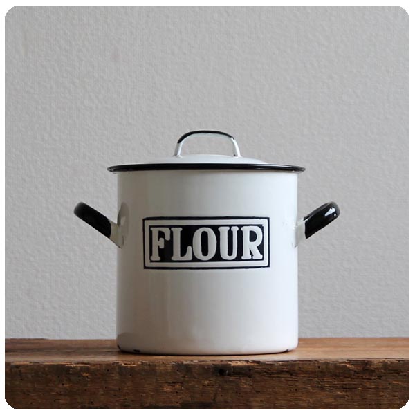 イギリス アンティーク ホーローフラワー缶/FLOUR/キャニスター/小麦粉