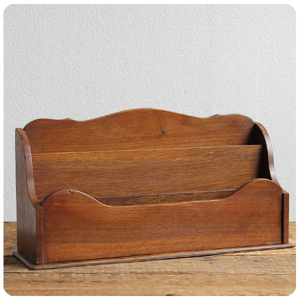 イギリス アンティーク レターラック 木製 ホルダー 収納 インテリア