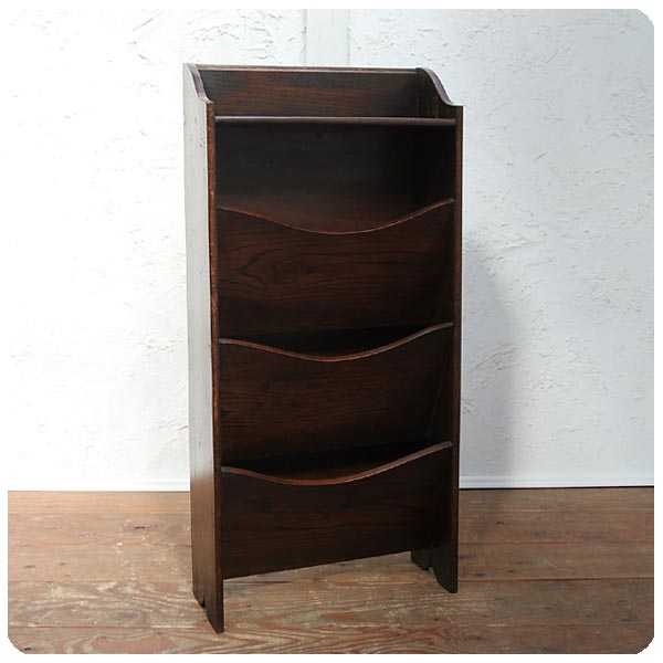 イギリス アンティーク マガジンラック オーク材 古木 インテリア 家具