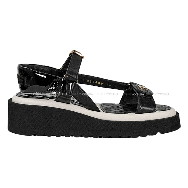 CHANEL シャネル サンダル スポーツ ロゴ ココマーク マトラッセ 黒
