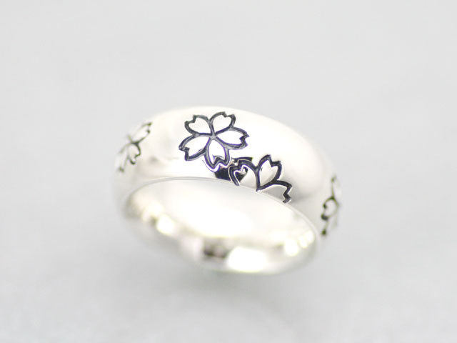 桜咲（さくらさく）シルバーリング/レディース//和柄/桜モチーフ