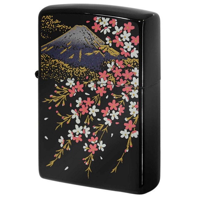 Zippo ジッポー 本金蒔絵 富士桜 伝統工芸 和柄 ゴールドタンク 2LA