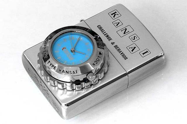 Zippo ジッポー 絶版・1997年製造 KANSAI 山本寛斎 時計付き CHALLENGE