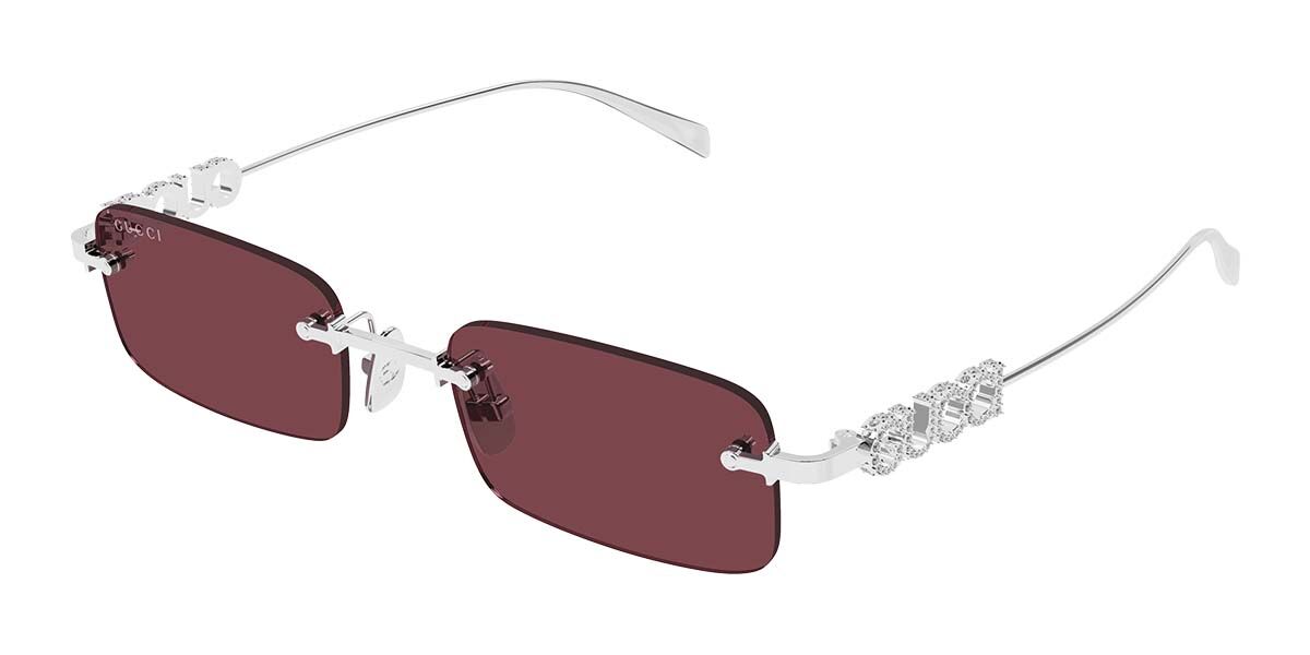 Gucci GG1808S 004 Rectangle Silver Sunglasses | SmartBuyGlasses Canada