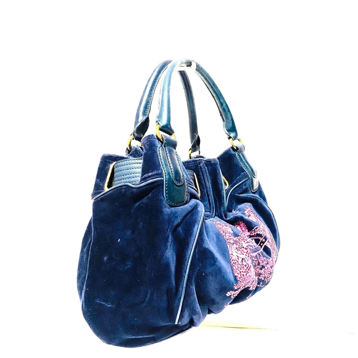 ジューシークチュール/トートバッグ/ネイビー/パイル×レザーの買取実績