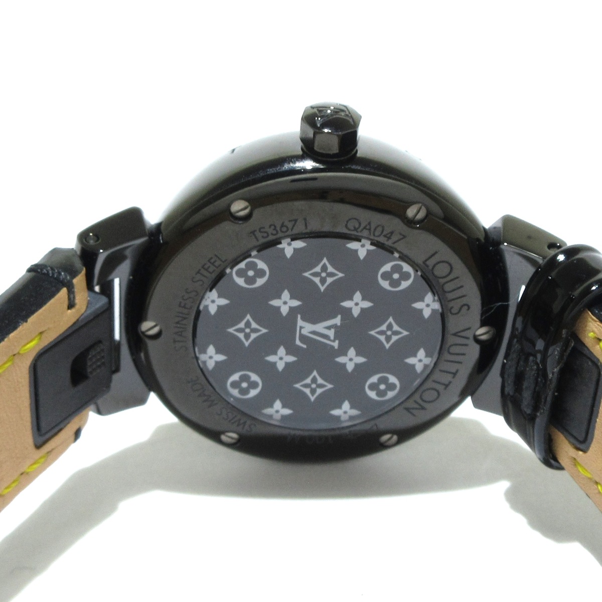 ルイヴィトン/タンブールオールブラックPM/型番：QA047/クォーツ