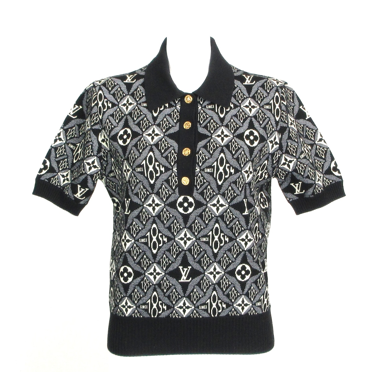 ルイヴィトン/ポロシャツ/黒×アイボリー/サイズ：Mの買取実績【ブラン