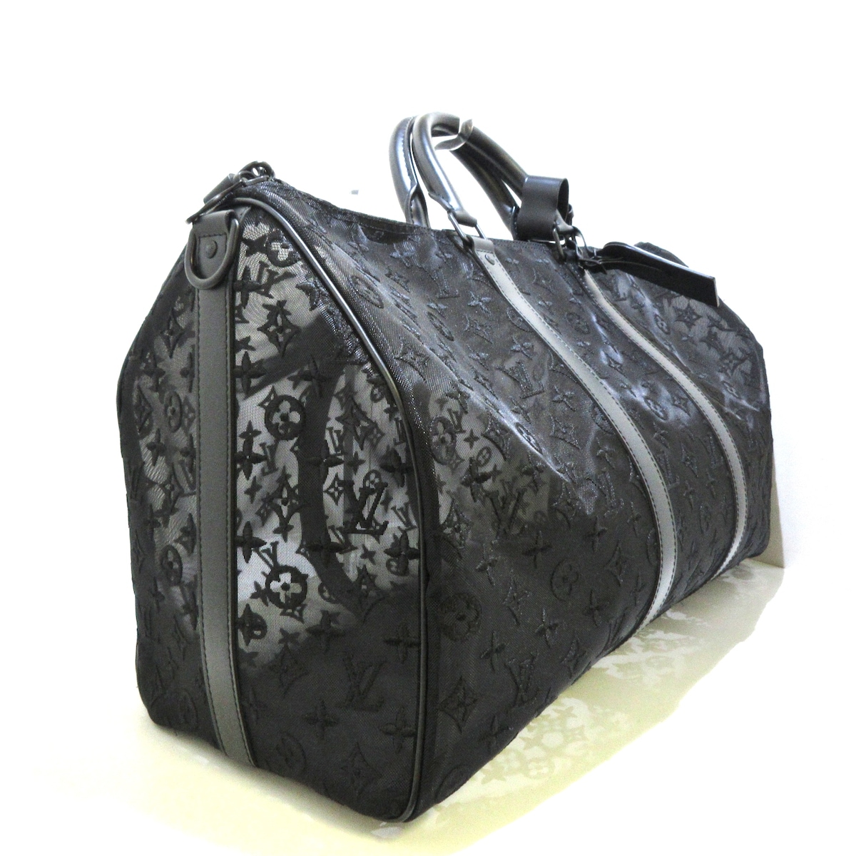 ルイヴィトン/ボストンバッグ/キーポルバンドリエール50/黒/メッシュ