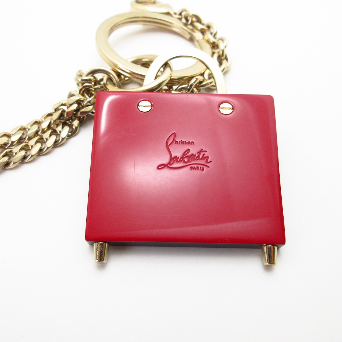 クリスチャンルブタン/キーホルダー(チャーム)/ゴールド×レッド×黒の