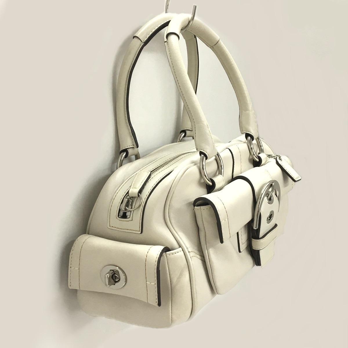 コーチ/ハンドバッグ/ソーホーレザーサッチェル/アイボリー/レザー