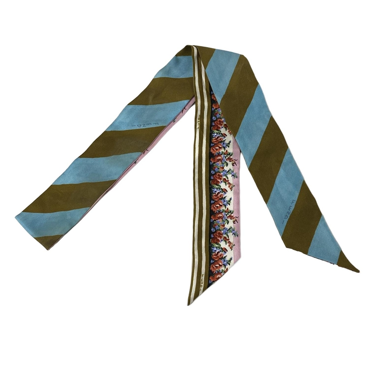 FENDI(フェンディ) スカーフ - ライトブルー×ピンク×マルチ シルク