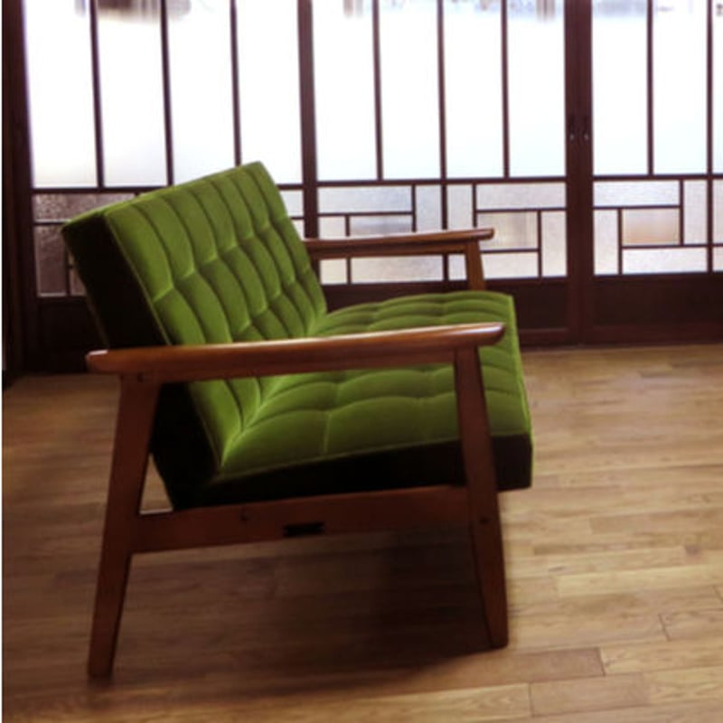 カリモク60 Kチェア2シーター モケットグリーン W36143QW | CLIA onlin