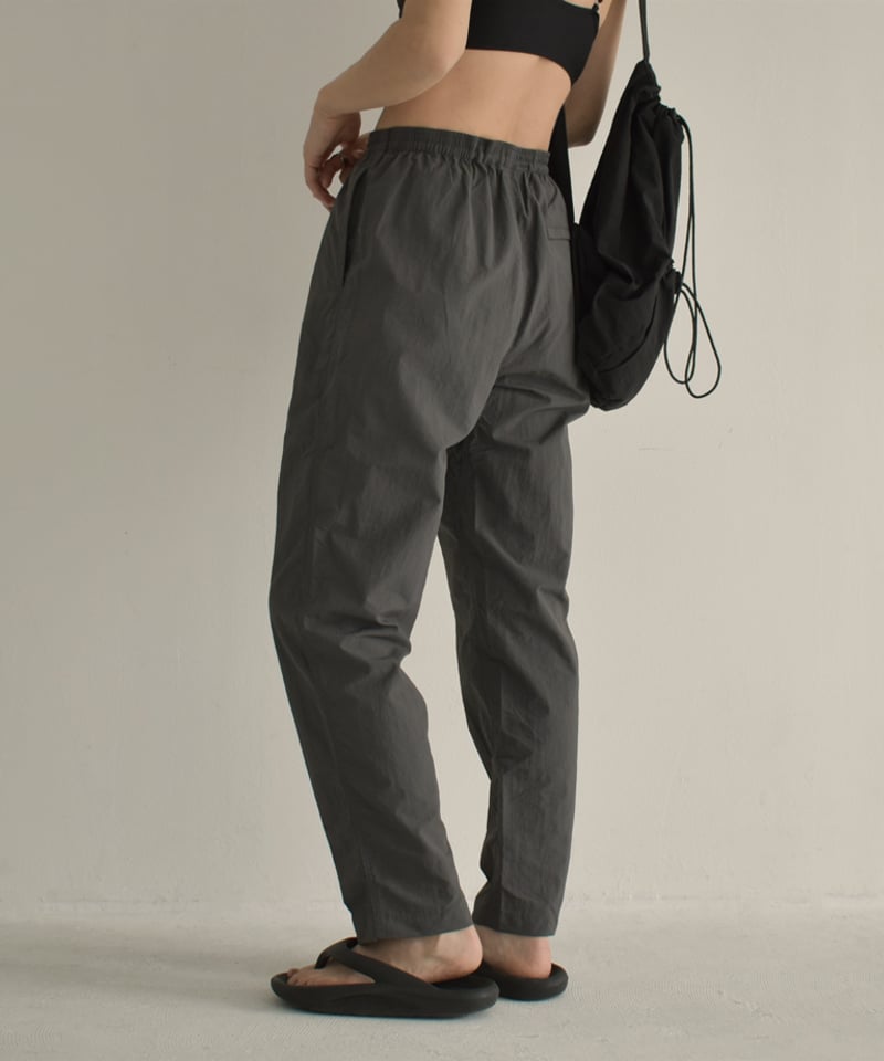 swim-02451 ナイロンタフタ スイムロングパンツ ブラック チャコール