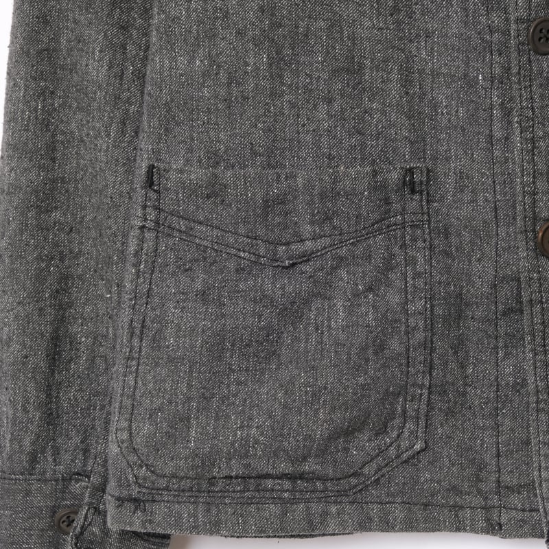 30-40s France Vintage Black Chambray Work Jacke