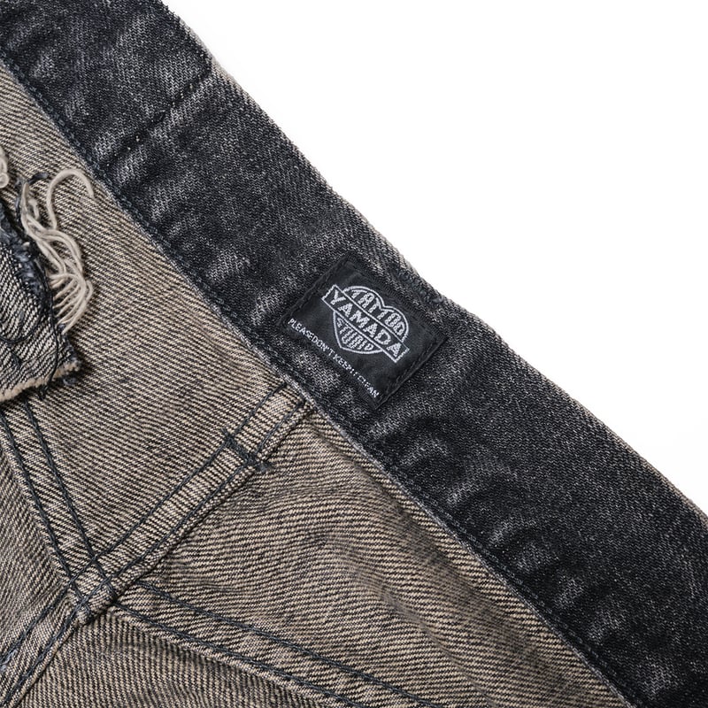 RIPPED WIDE STRAIGHT DENIM 【BLACK TAG】// BLACK