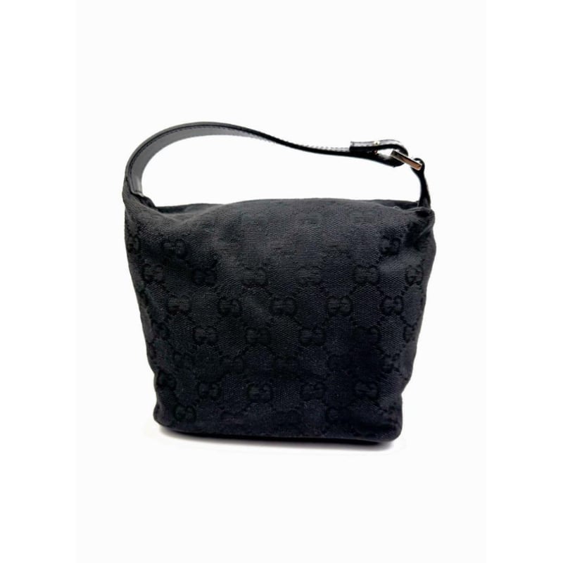 GUCCI グッチ GG ミニハンドバッグ 黒 ブラック キャンバスレザー 化粧