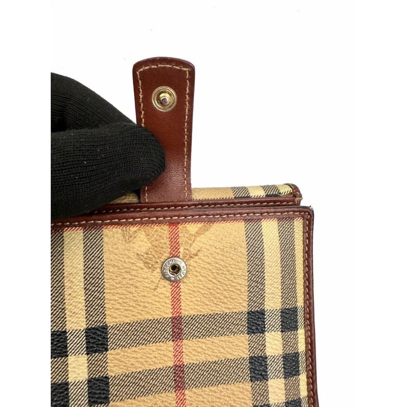 BURBERRY バーバリー ノバチェック 二つ折り財布 Wホック レザー