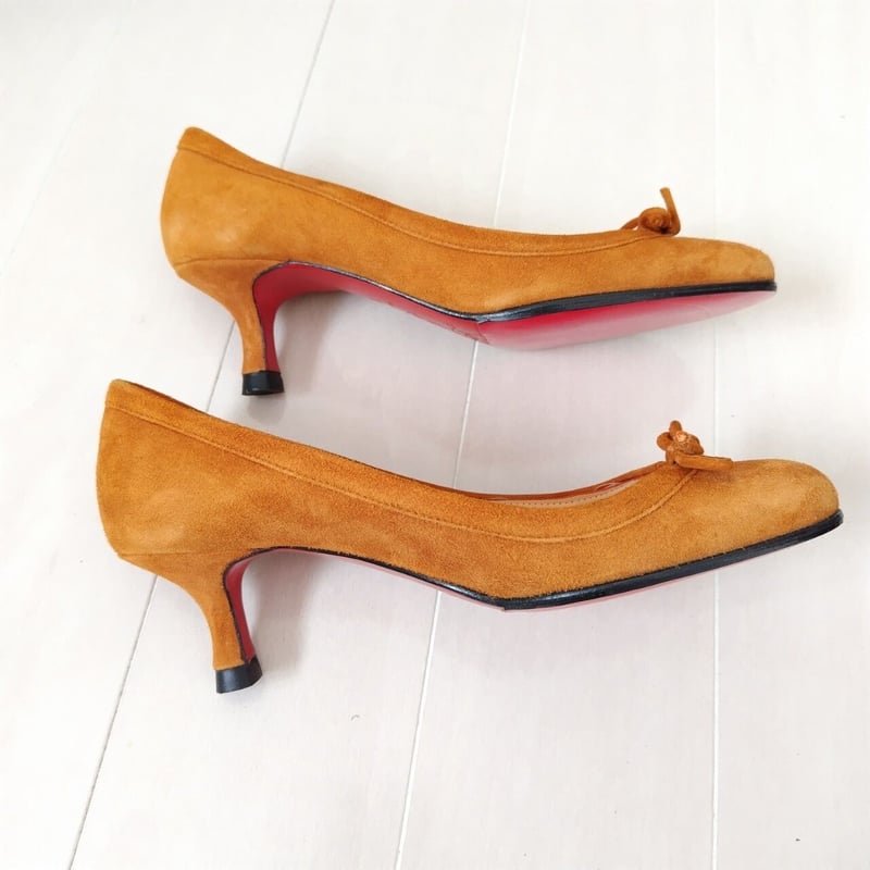 良品❤箱付き☆クリスチャンルブタン リボン スエード パンプス