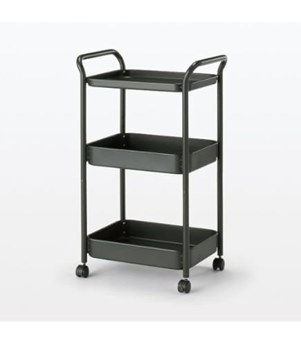 Amazon.co.jp: 無印良品 スチールパイプ ワゴンラック 3段 収納 幅49.5