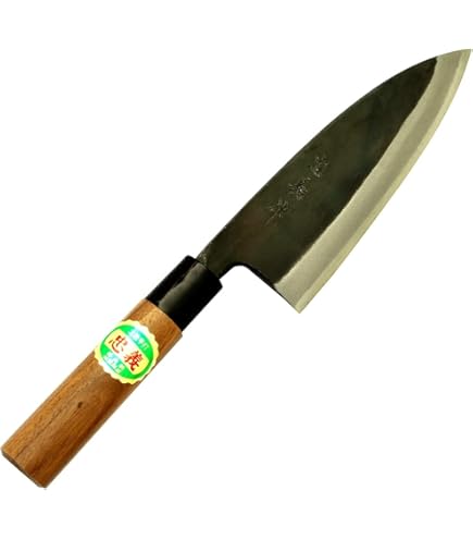 Amazon | 包丁 土佐火造り鍛造 両刃黒打出刃180mm | ほんまもん | 出刃包丁