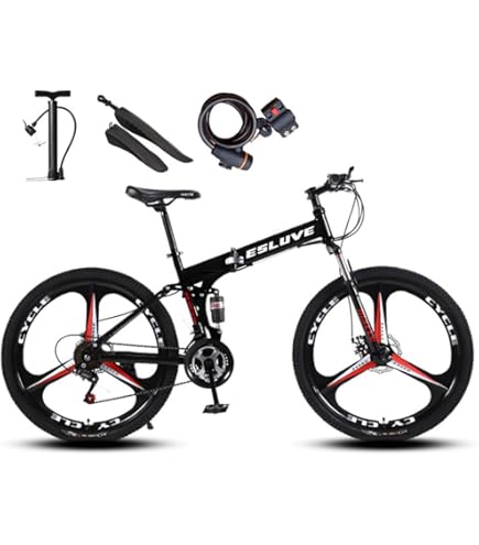 Amazon | Esluve マウンテンバイク 26インチ 21段変速 折りたたみ