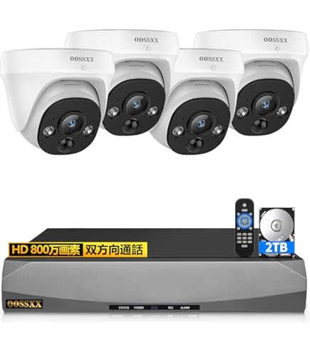 Amazon.co.jp: 【4K800万画素・ 双方向通話】 OOSSXX 防犯カメラ