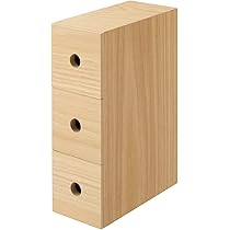 Amazon｜無印良品 木製小物収納3段 約幅8.4x奥行17×高さ25.2cm