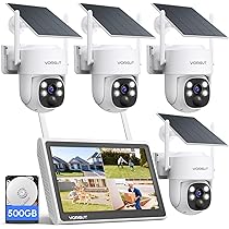 Amazon.co.jp: VORGUT 防犯カメラ 屋外 ソーラー モニター付き 4台