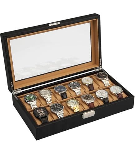Amazon.co.jp: Baskiss 12本時計ケース 木製 高級 腕時計収納ボックス