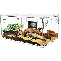 Amazon | トカゲ ケージ 爬虫類 ケージ 飼育ケース 温度湿度計付き