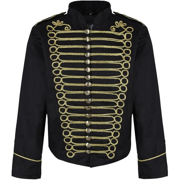 Amazon.com: Men's Military Steampunk Napoleon Black Silver