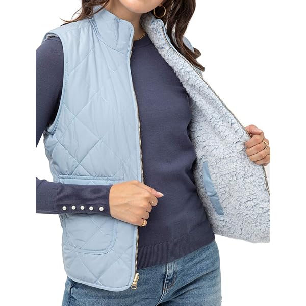 NE PEOPLE Women's Quilted Vest – Reversible Lightweight Sleeveless