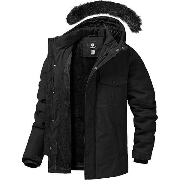 CHEXPEL Mens Winter Jacket Puffy Parka Coat Water Repellent