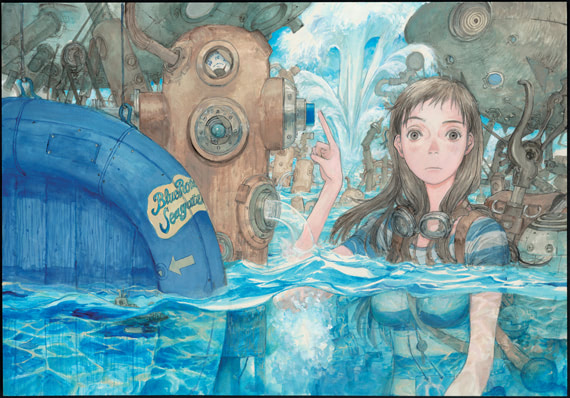 鶴田謙二2年ぶりの複製原画は鮮烈な「青」にこだわる新作2点が登場