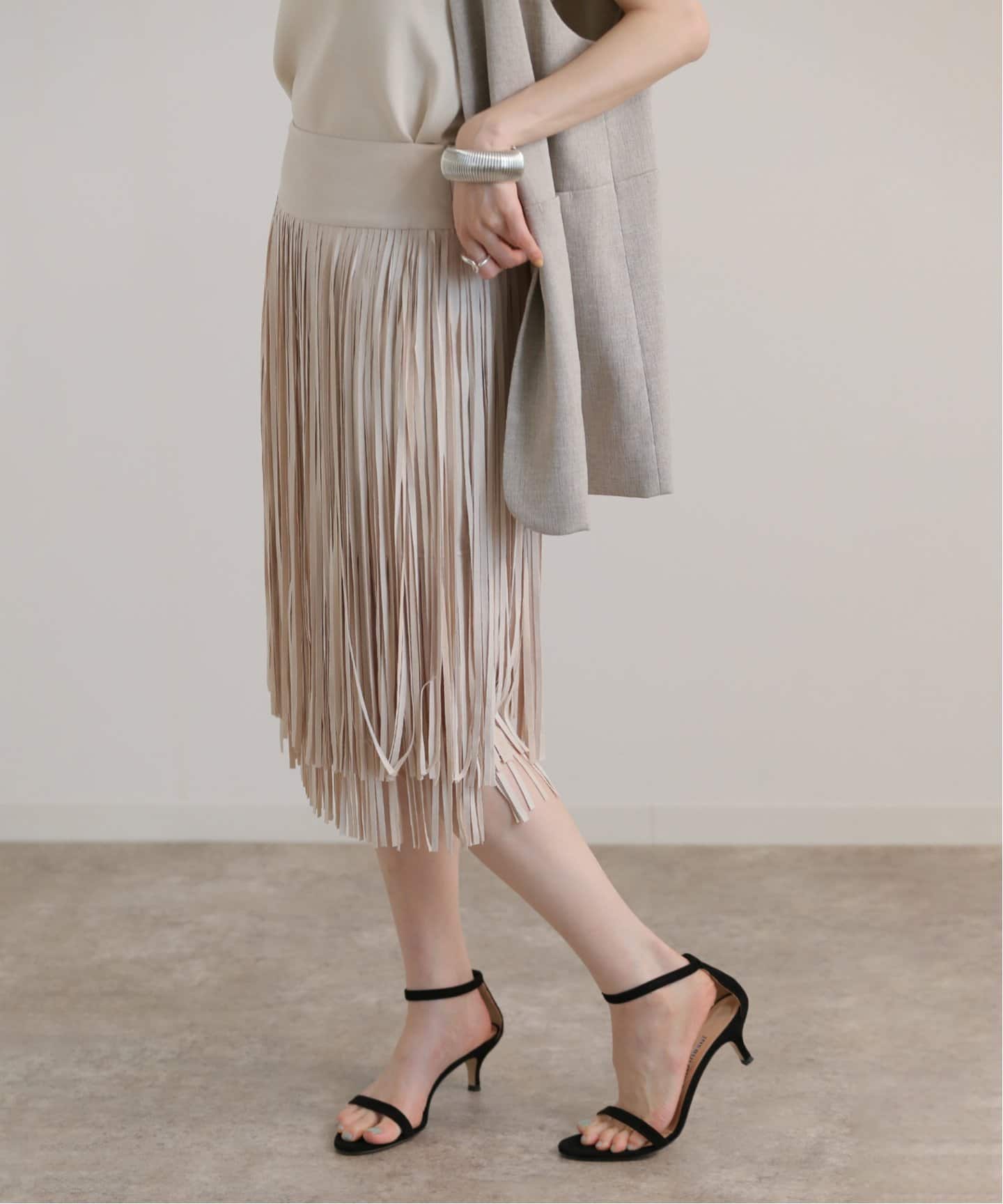 フリンジスカート（ひざ丈スカート）｜IENA（イエナ）の通販