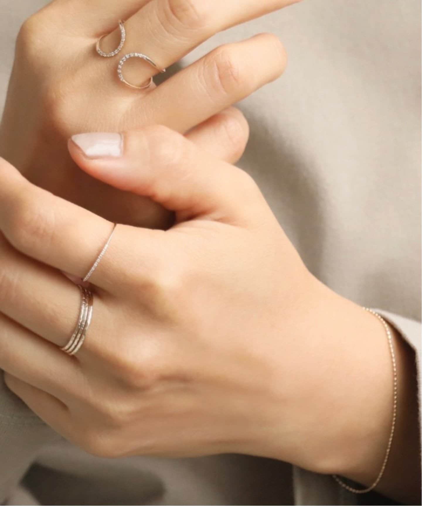 センターCダイヤオープン2ラインリングK10（リング）｜Lilas（リラ）の