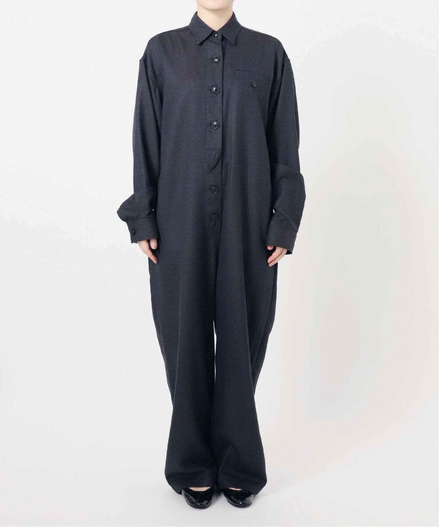 IENA LA BOUCLE サキソニーウールジャンプスーツ（つなぎ