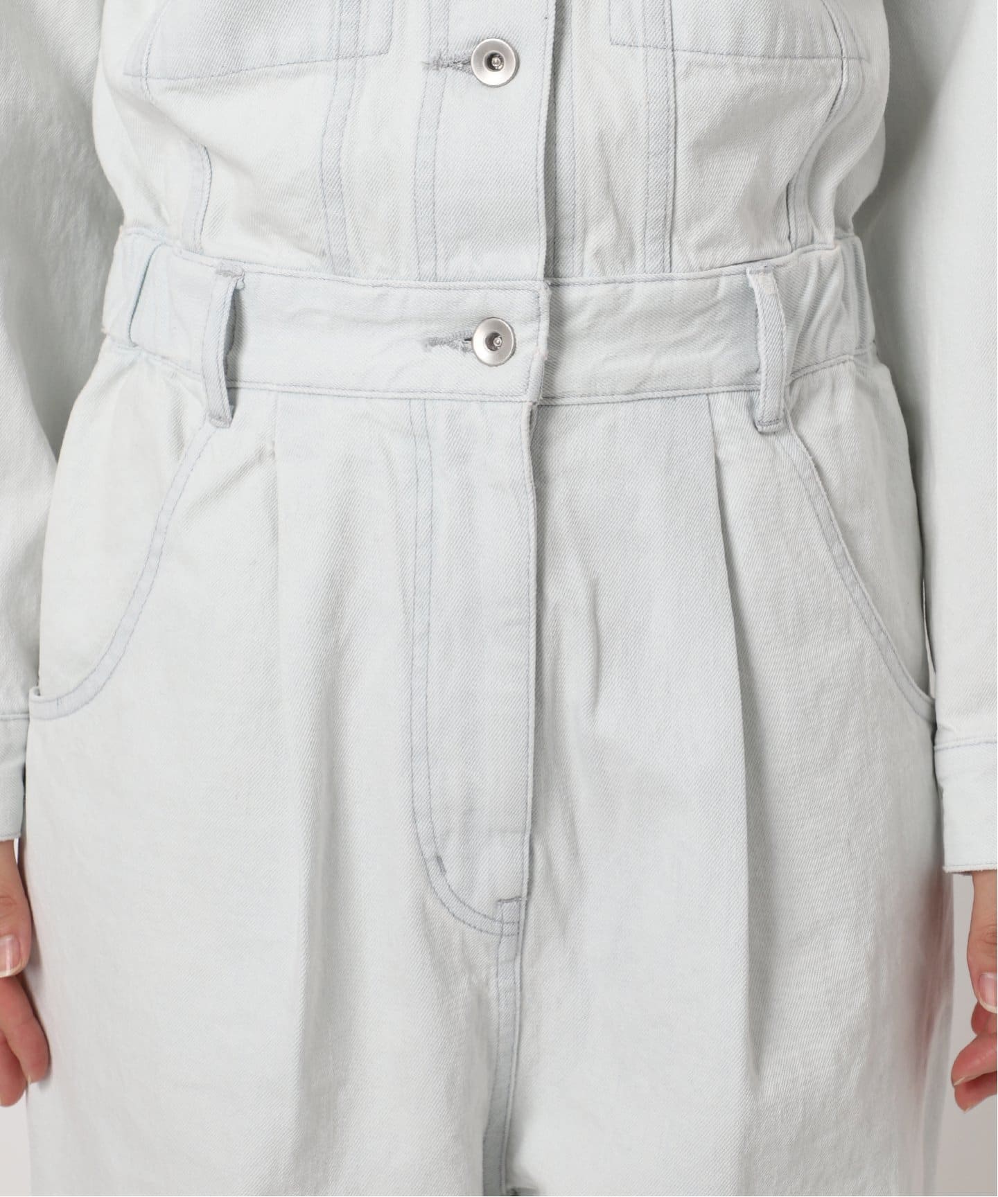 ハイブリーチデニムジャンプスーツ（つなぎ／オールインワン）｜NOBLE