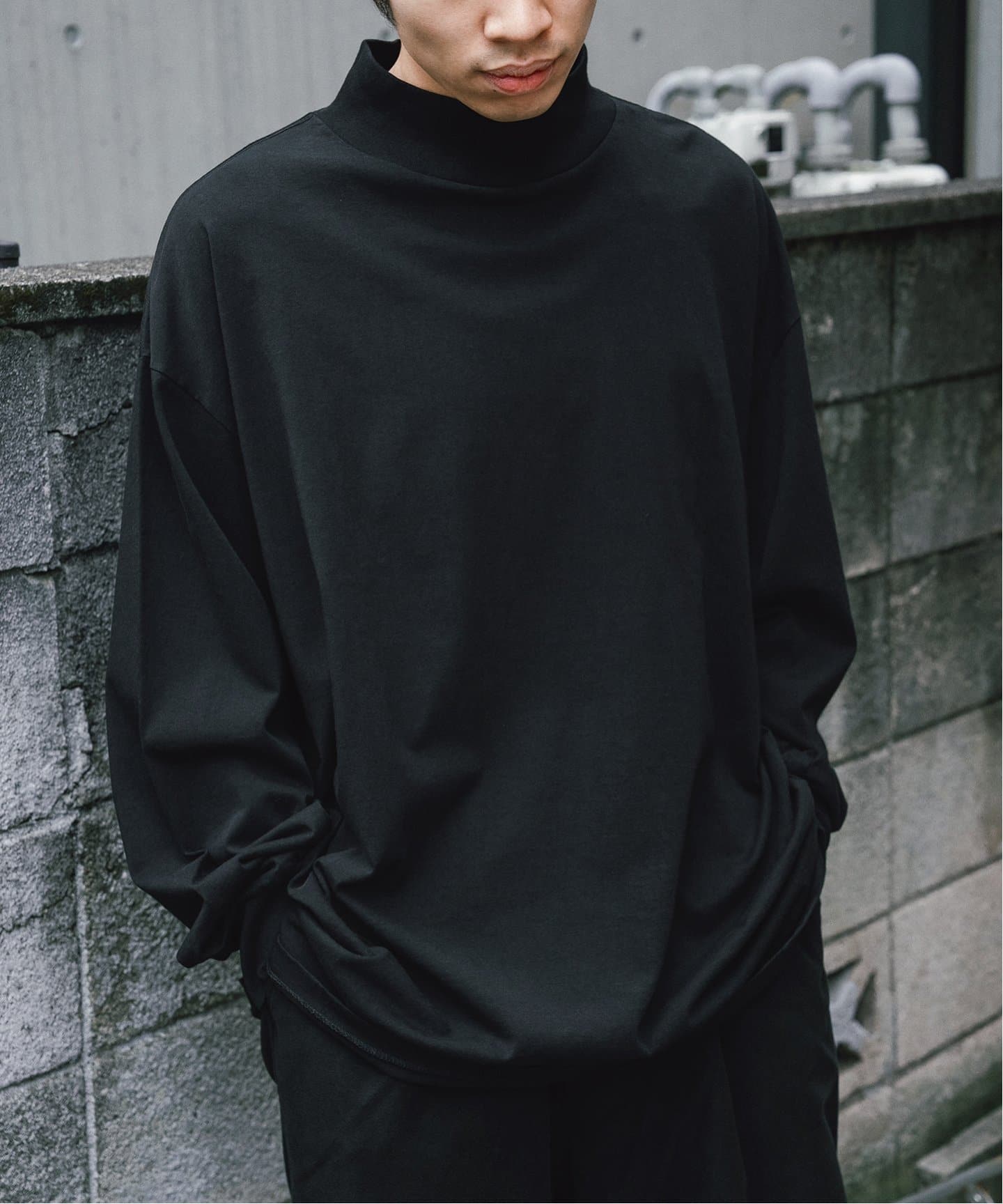 COMOLI / コモリ】コットンジャージ モックネックプルオーバー（T