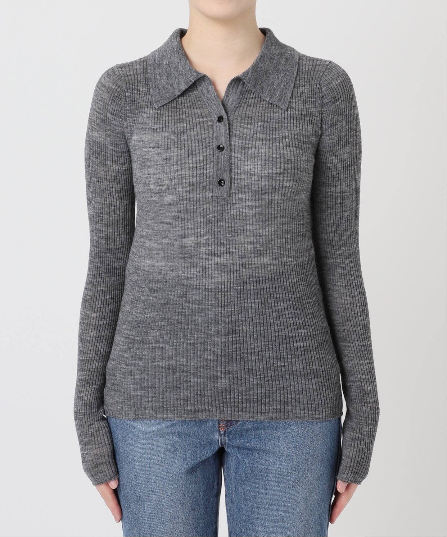 追加》アルパカミックスシアーポロニット（ニット／セーター）｜NOBLE