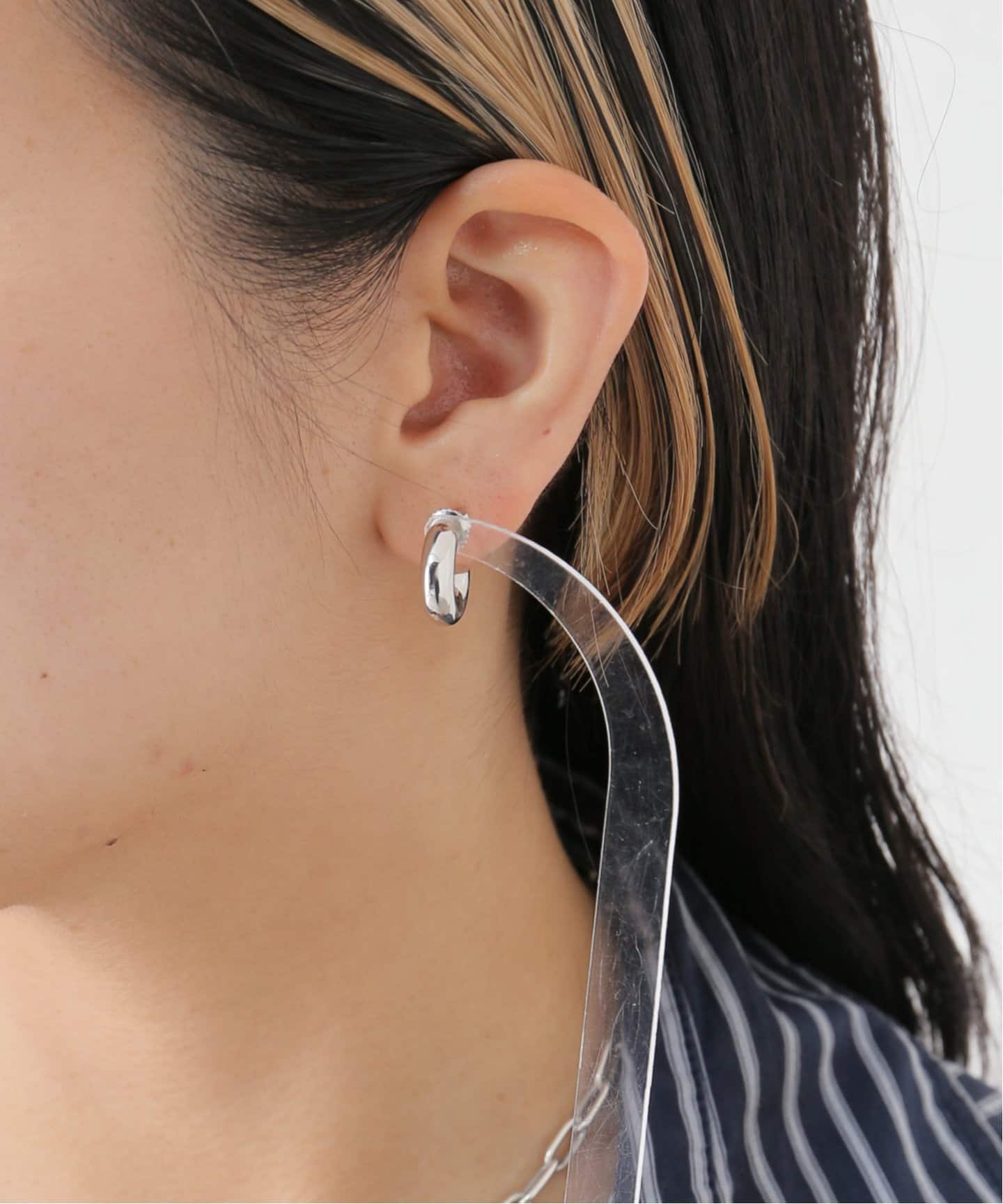 MARIA BLACK/マリアブラック】Tempelhofer Hoop Silver：ピアス（片耳