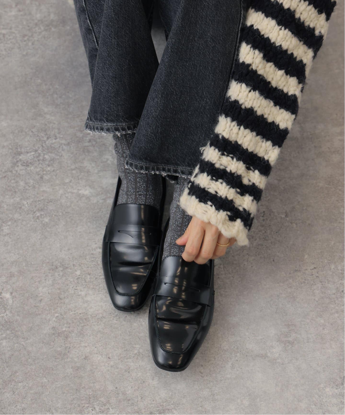 FABIO RUSCONI/ファビオルスコーニ スクエアローファー F-4057/4734