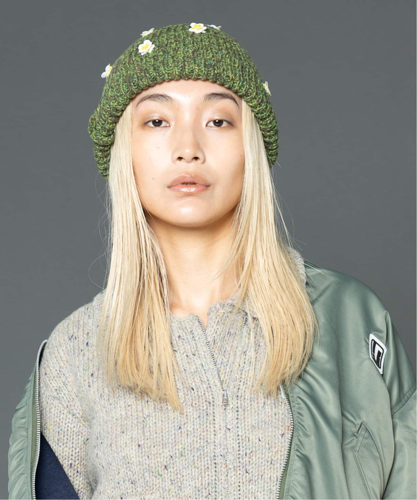 irojikake/イロジカケ】 FLOWER BEANIE（ニットキャップ・ビーニー