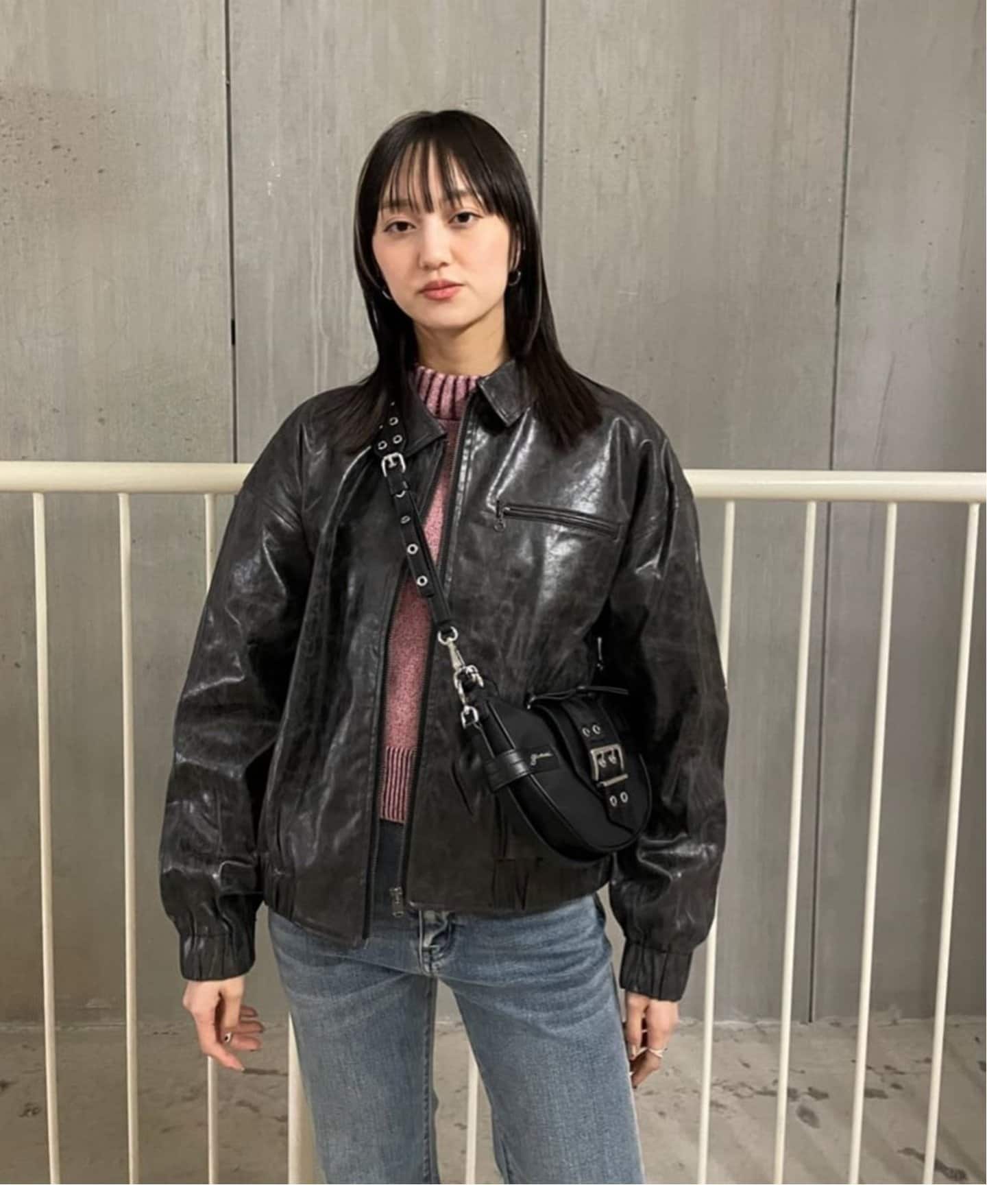 フェイクレザージップブルゾン（レザージャケット）｜Oriens JOURNAL